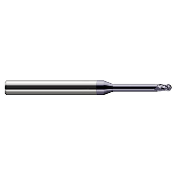 Miniature End Mill - Ball - Long Reach, Stub Flute, 0.3750" (3/8), Length of Cut: 0.5700"